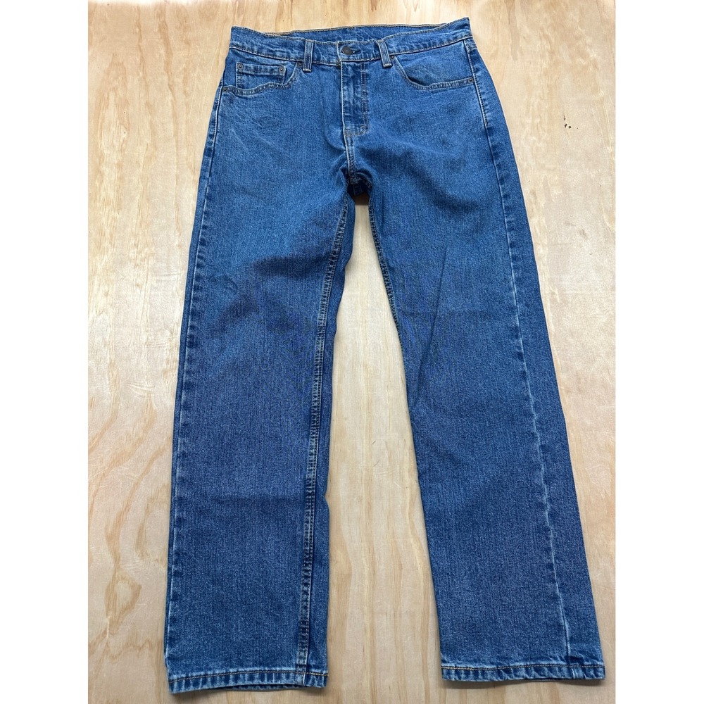 Levis 505 Regular Fit Straight Leg Blue Denim Jeans Mens 32x29 00505-1454